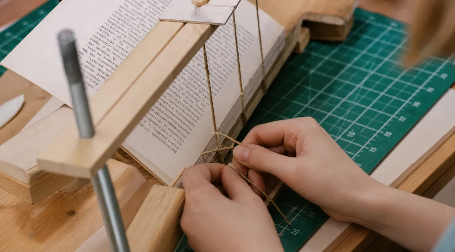 Книга во французском ручном переплёте