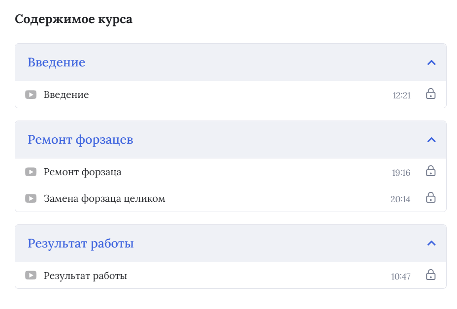 Содержание модуля ремонт форзацев